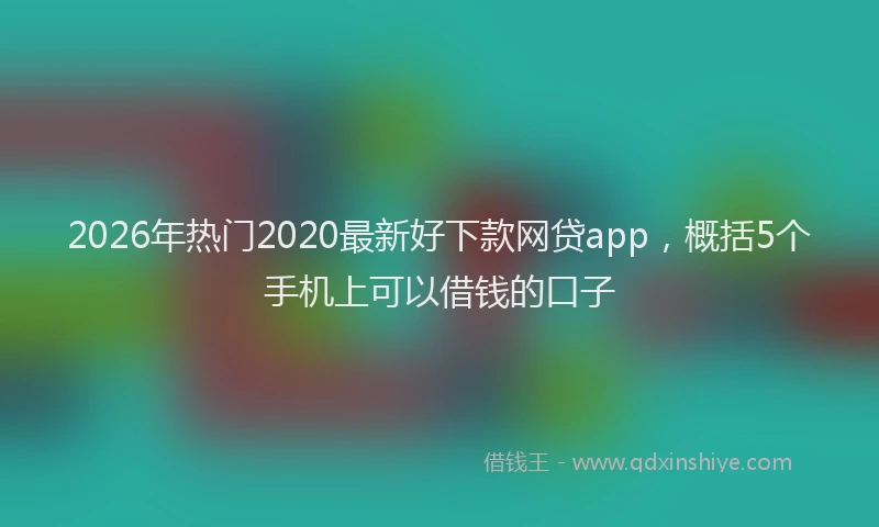 2026年热门2020最新好下款网贷app，概括5个手机上可以借钱的口子