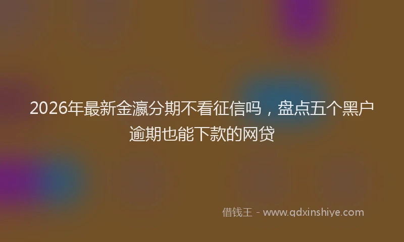 2026年最新金瀛分期不看征信吗，盘点五个黑户逾期也能下款的网贷