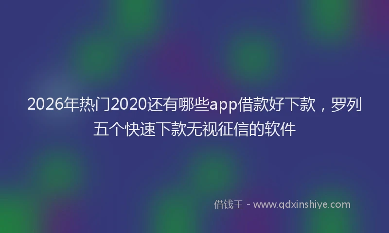 2026年热门2020还有哪些app借款好下款，罗列五个快速下款无视征信的软件