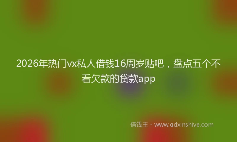 2026年热门vx私人借钱16周岁贴吧，盘点五个不看欠款的贷款app