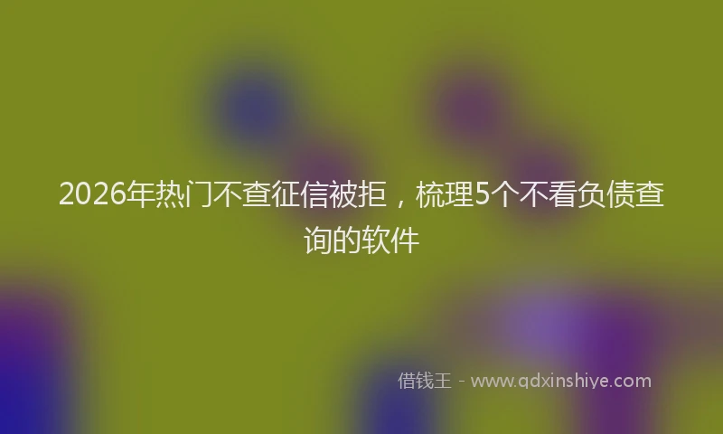2026年热门不查征信被拒，梳理5个不看负债查询的软件