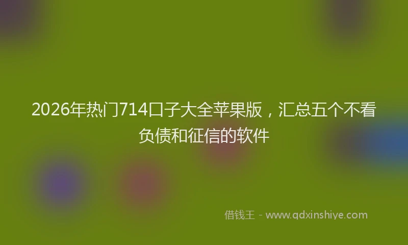 2026年热门714口子大全苹果版，汇总五个不看负债和征信的软件