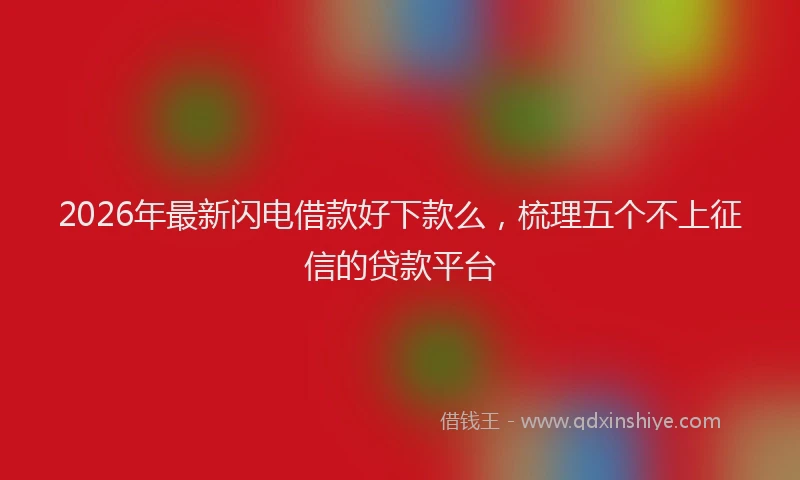 2026年最新闪电借款好下款么，梳理五个不上征信的贷款平台
