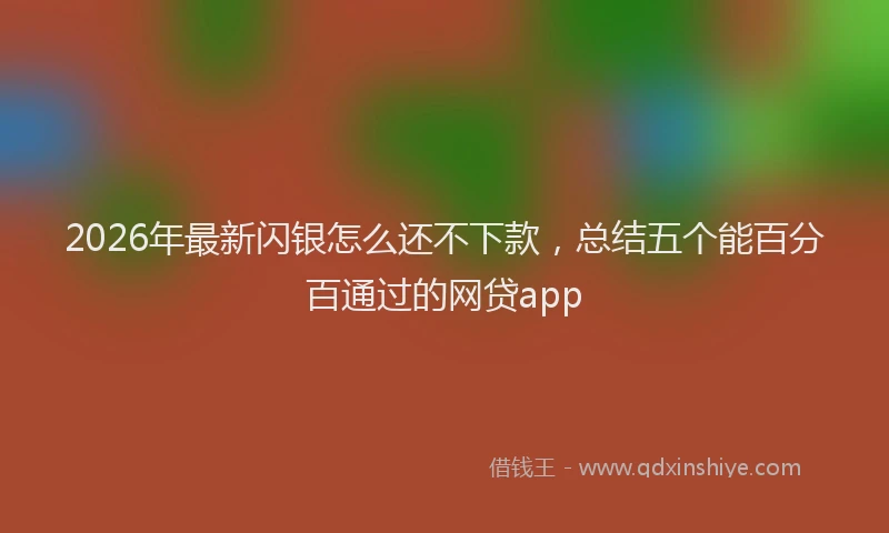 2026年最新闪银怎么还不下款，总结五个能百分百通过的网贷app