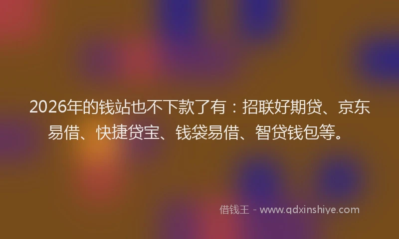 2026年的钱站也不下款了有：招联好期贷、京东易借、快捷贷宝、钱袋易借、智贷钱包等。