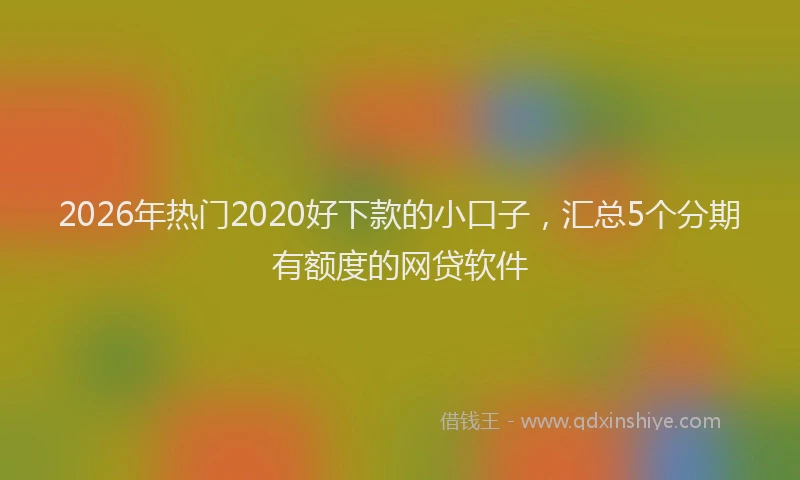 2026年热门2020好下款的小口子，汇总5个分期有额度的网贷软件
