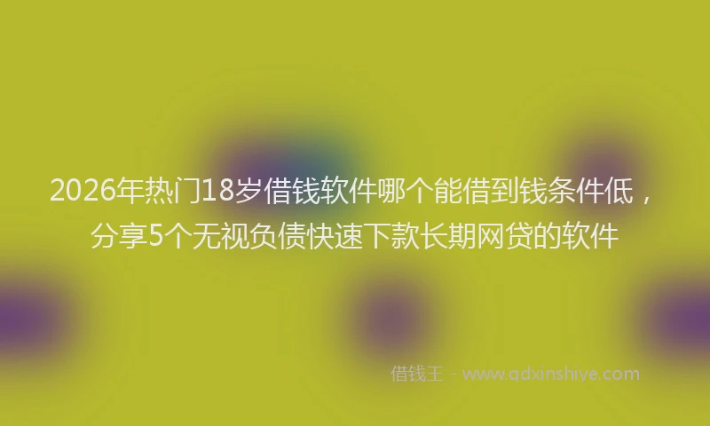 2026年热门18岁借钱软件哪个能借到钱条件低，分享5个无视负债快速下款长期网贷的软件