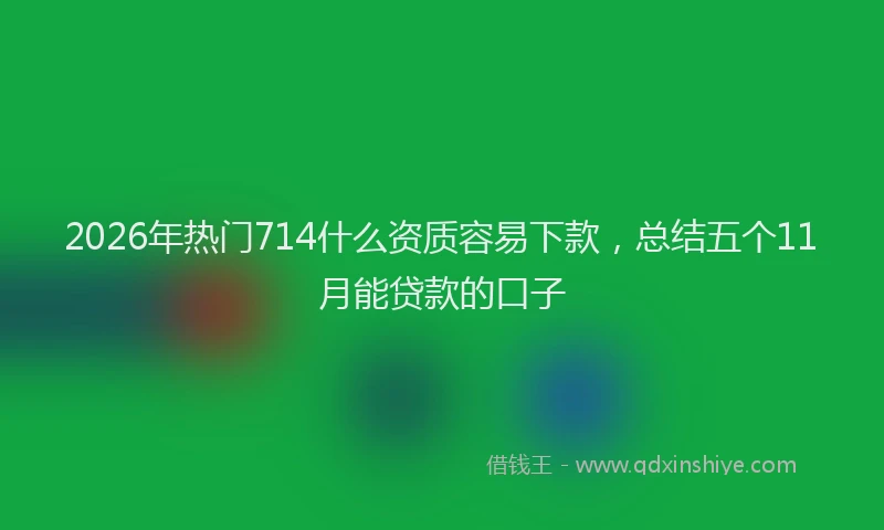 2026年热门714什么资质容易下款，总结五个11月能贷款的口子