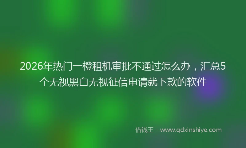 2026年热门一橙租机审批不通过怎么办，汇总5个无视黑白无视征信申请就下款的软件