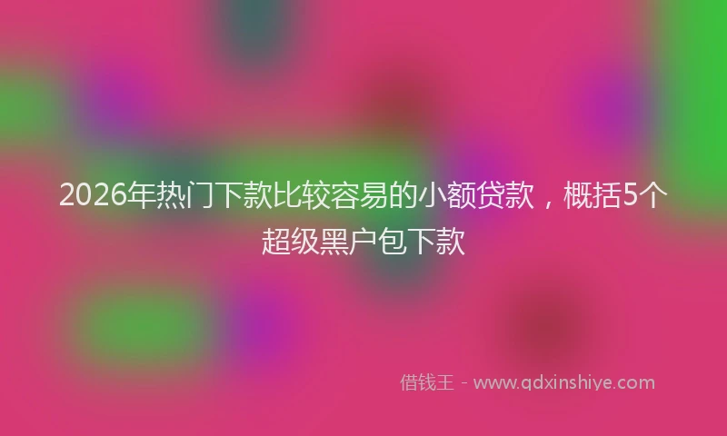 2026年热门下款比较容易的小额贷款，概括5个超级黑户包下款