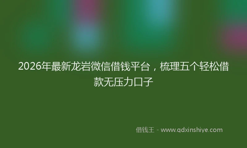 2026年最新龙岩微信借钱平台，梳理五个轻松借款无压力口子