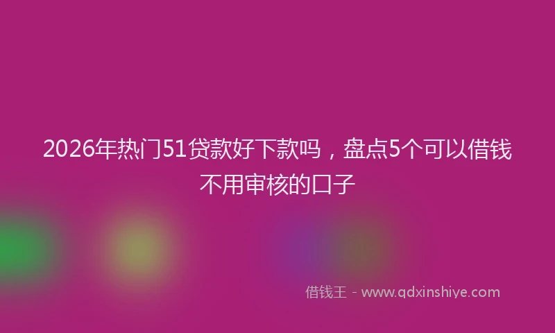 2026年热门51贷款好下款吗，盘点5个可以借钱不用审核的口子