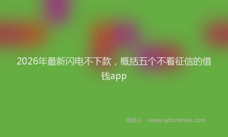 2026年最新闪电不下款，概括五个不看征信的借钱app