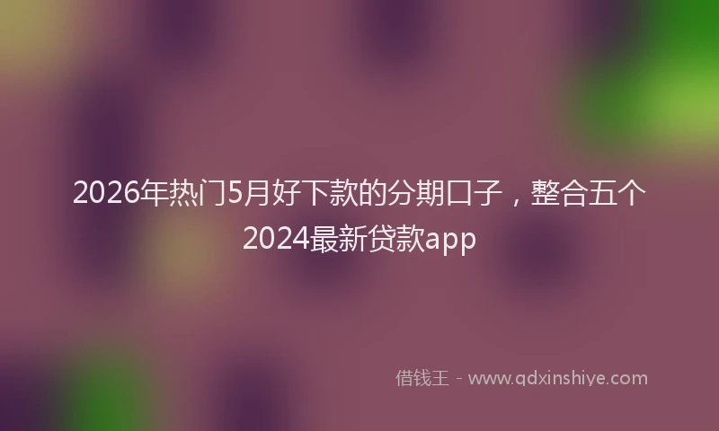 2026年热门5月好下款的分期口子，整合五个2024最新贷款app