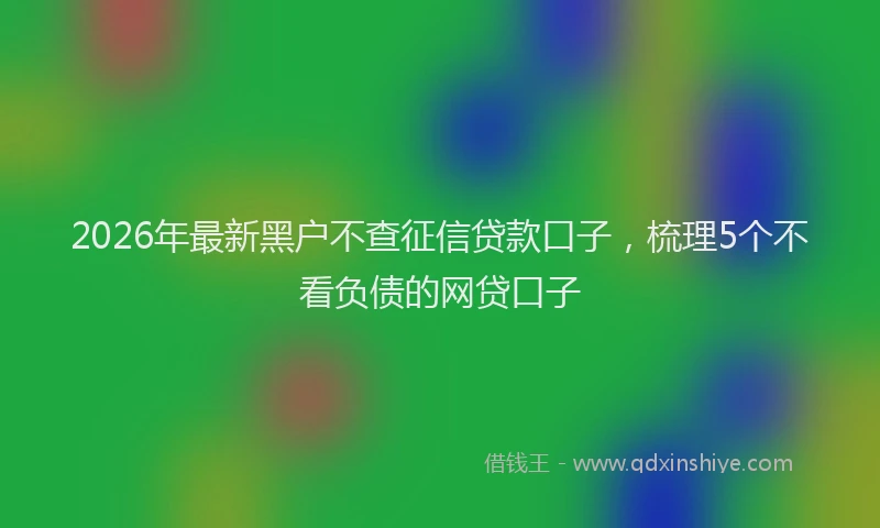 2026年最新黑户不查征信贷款口子，梳理5个不看负债的网贷口子