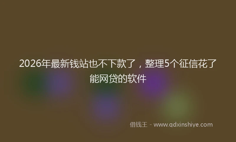 2026年最新钱站也不下款了，整理5个征信花了能网贷的软件