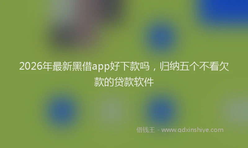2026年最新黑借app好下款吗，归纳五个不看欠款的贷款软件