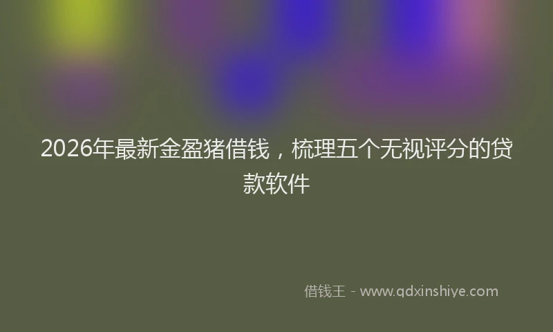 2026年最新金盈猪借钱，梳理五个无视评分的贷款软件