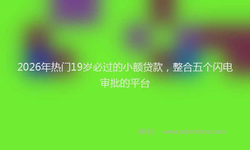 2026年热门19岁必过的小额贷款，整合五个闪电审批的平台