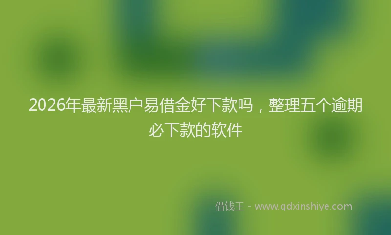 2026年最新黑户易借金好下款吗，整理五个逾期必下款的软件