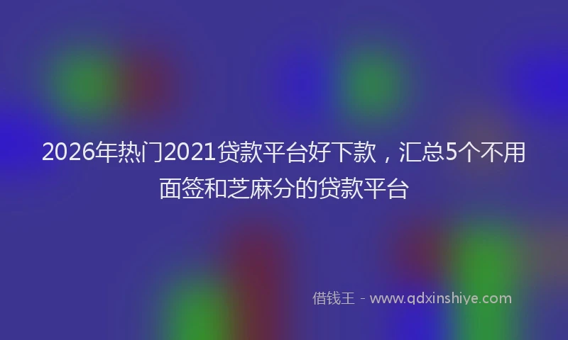2026年热门2021贷款平台好下款，汇总5个不用面签和芝麻分的贷款平台