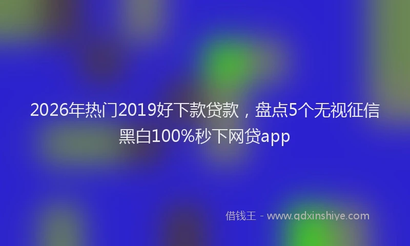 2026年热门2019好下款贷款，盘点5个无视征信黑白100%秒下网贷app