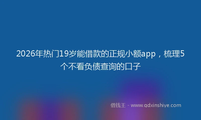 2026年热门19岁能借款的正规小额app，梳理5个不看负债查询的口子