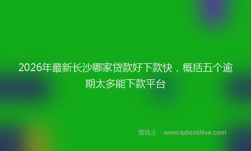 2026年最新长沙哪家贷款好下款快，概括五个逾期太多能下款平台