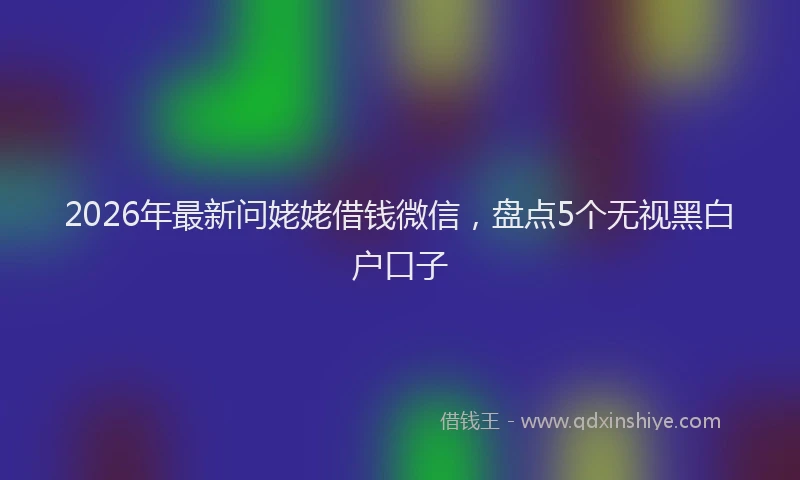 2026年最新问姥姥借钱微信，盘点5个无视黑白户口子