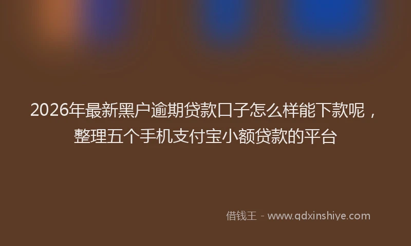 2026年最新黑户逾期贷款口子怎么样能下款呢，整理五个手机支付宝小额贷款的平台