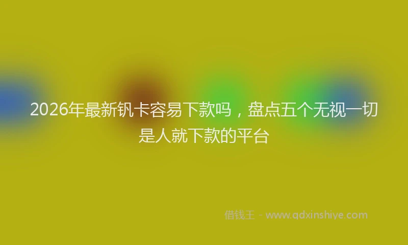 2026年最新钒卡容易下款吗，盘点五个无视一切是人就下款的平台