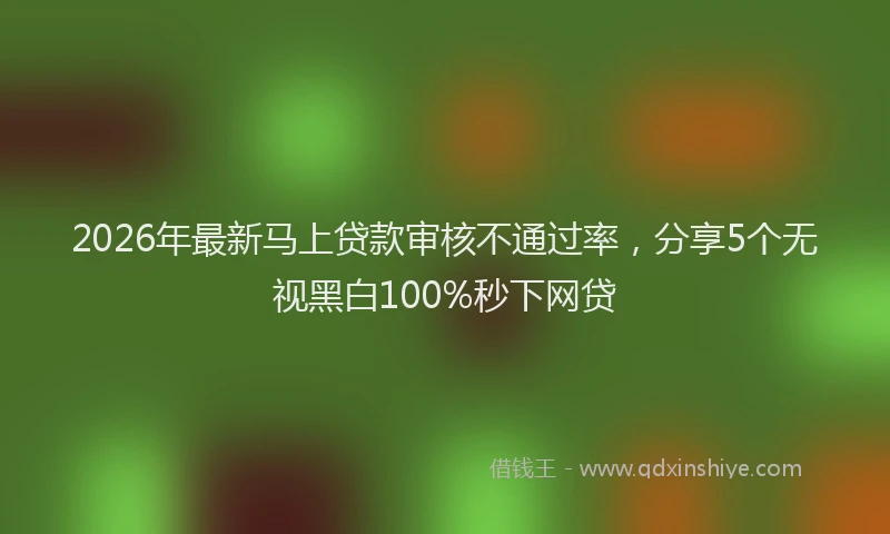 2026年最新马上贷款审核不通过率，分享5个无视黑白100%秒下网贷