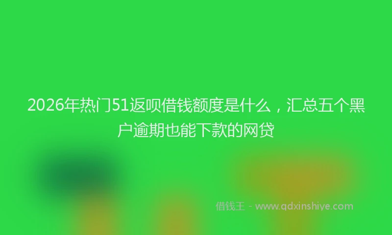 2026年热门51返呗借钱额度是什么，汇总五个黑户逾期也能下款的网贷