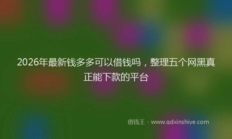 2026年最新钱多多可以借钱吗，整理五个网黑真正能下款的平台