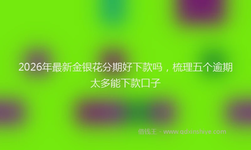 2026年最新金银花分期好下款吗，梳理五个逾期太多能下款口子