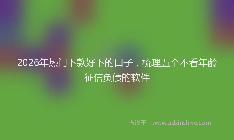 2026年热门下款好下的口子，梳理五个不看年龄征信负债的软件