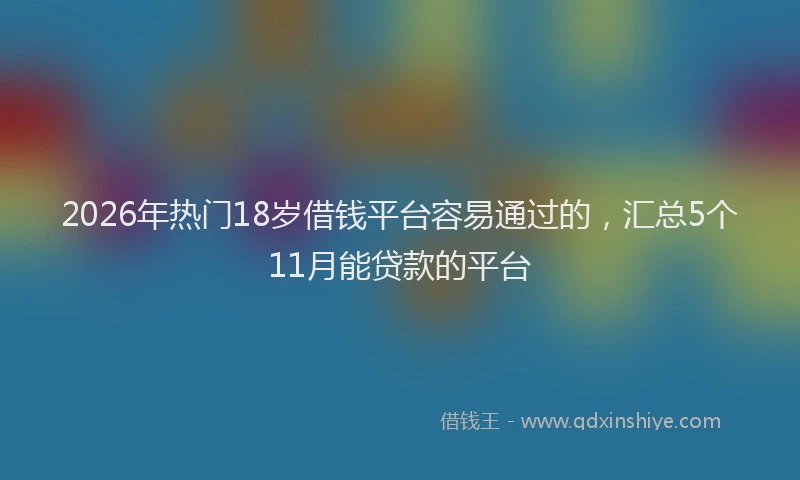 2026年热门18岁借钱平台容易通过的，汇总5个11月能贷款的平台