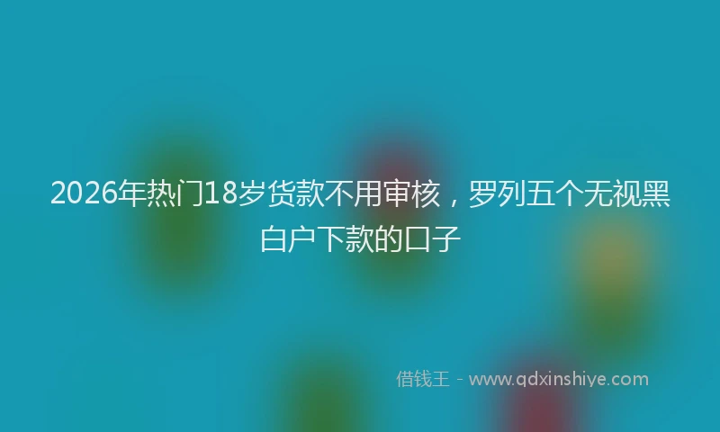 2026年热门18岁货款不用审核，罗列五个无视黑白户下款的口子