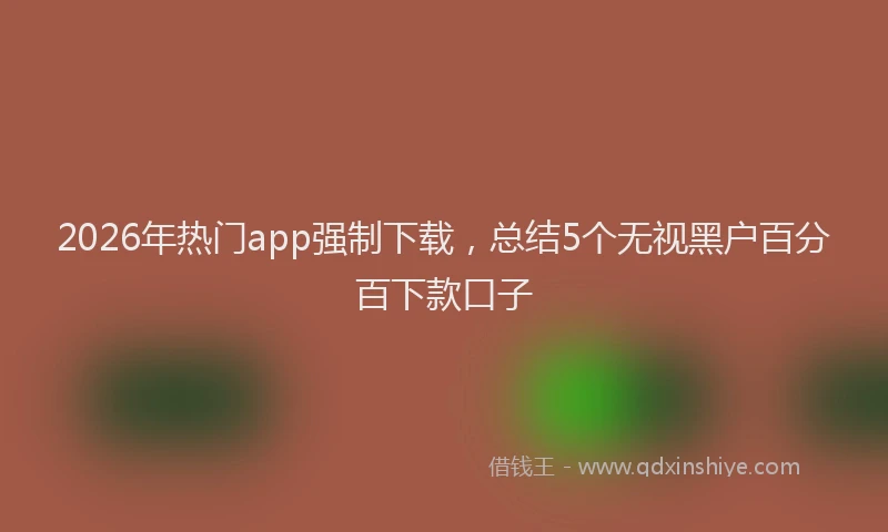 2026年热门app强制下载，总结5个无视黑户百分百下款口子