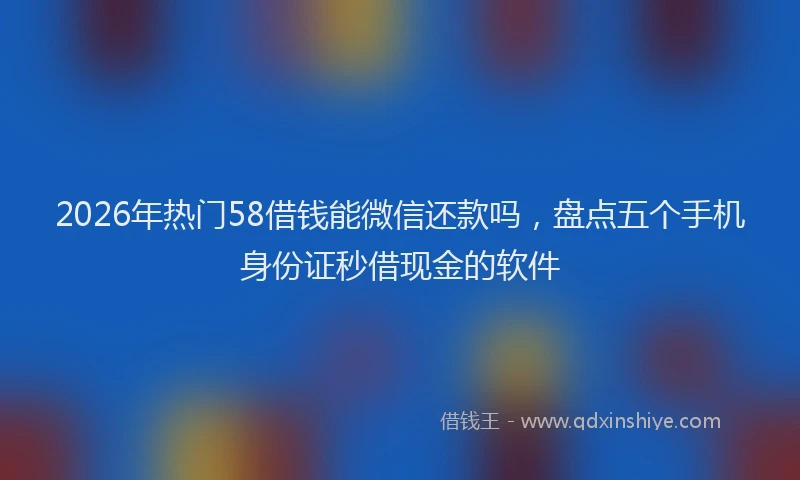 2026年热门58借钱能微信还款吗，盘点五个手机身份证秒借现金的软件