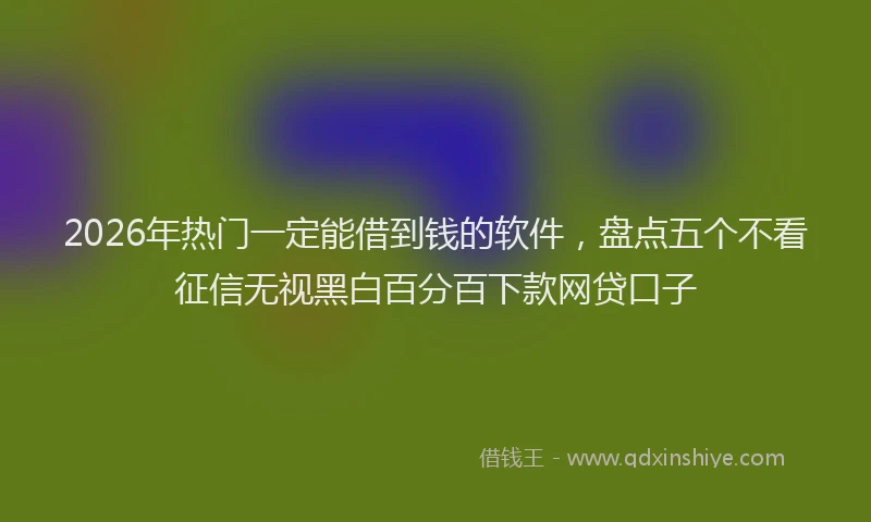2026年热门一定能借到钱的软件，盘点五个不看征信无视黑白百分百下款网贷口子