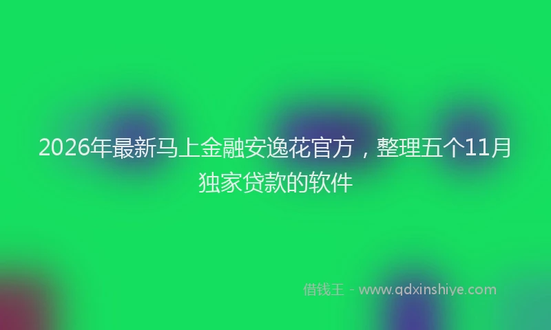 2026年最新马上金融安逸花官方，整理五个11月独家贷款的软件