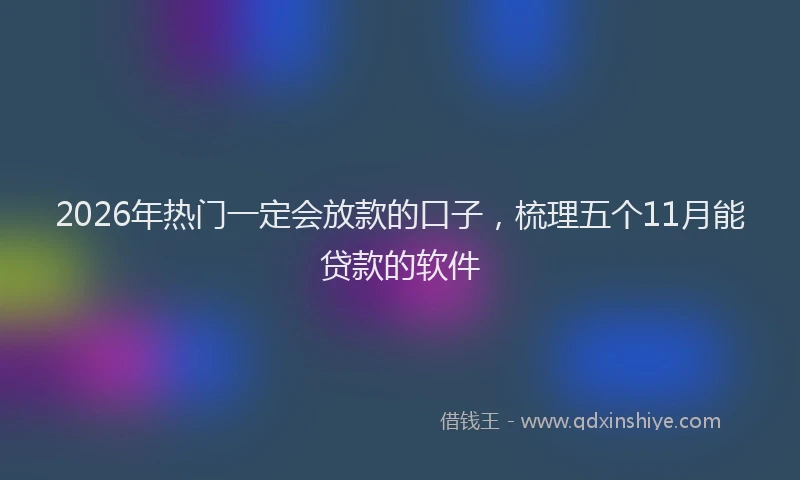 2026年热门一定会放款的口子，梳理五个11月能贷款的软件