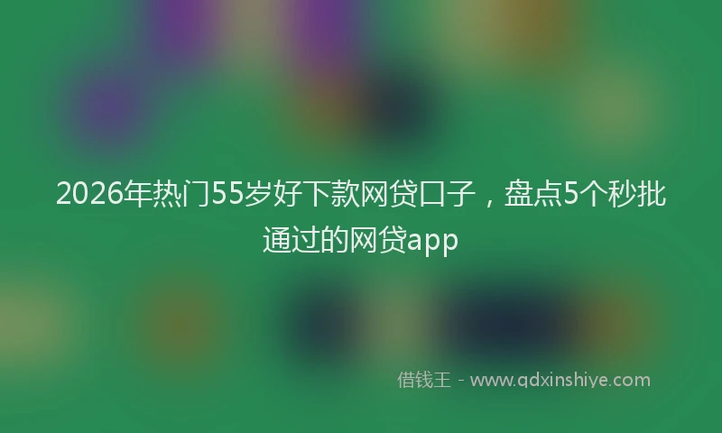 2026年热门55岁好下款网贷口子，盘点5个秒批通过的网贷app