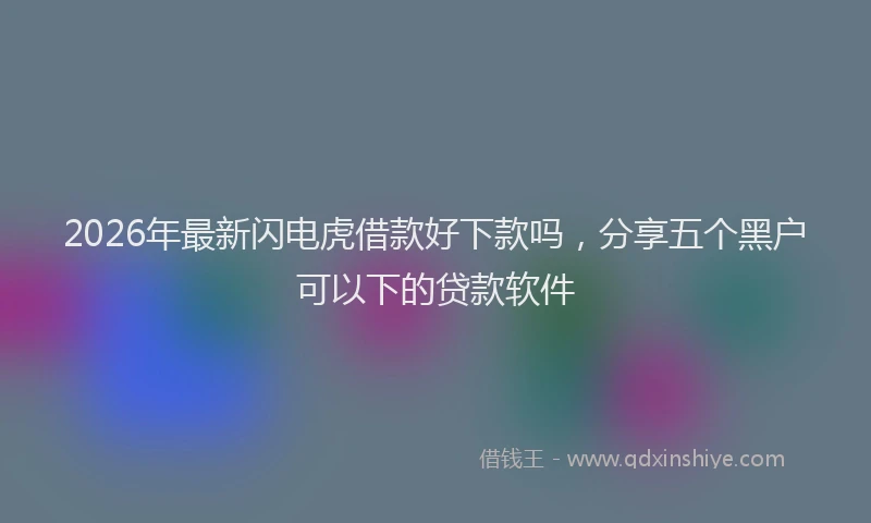 2026年最新闪电虎借款好下款吗，分享五个黑户可以下的贷款软件