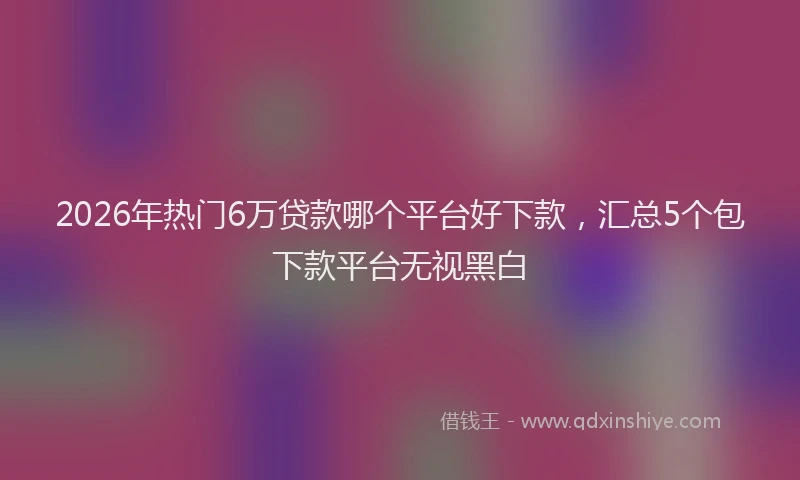 2026年热门6万贷款哪个平台好下款，汇总5个包下款平台无视黑白