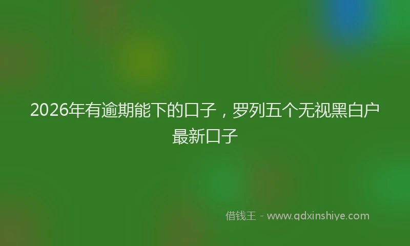2026年有逾期能下的口子，罗列五个无视黑白户最新口子