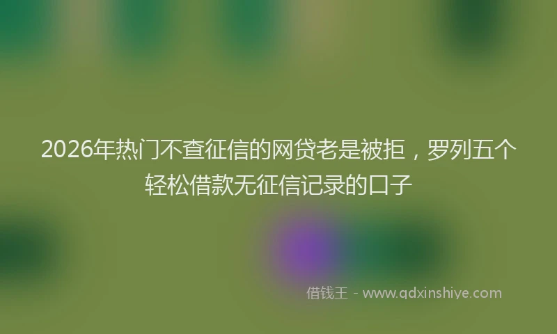 2026年热门不查征信的网贷老是被拒，罗列五个轻松借款无征信记录的口子