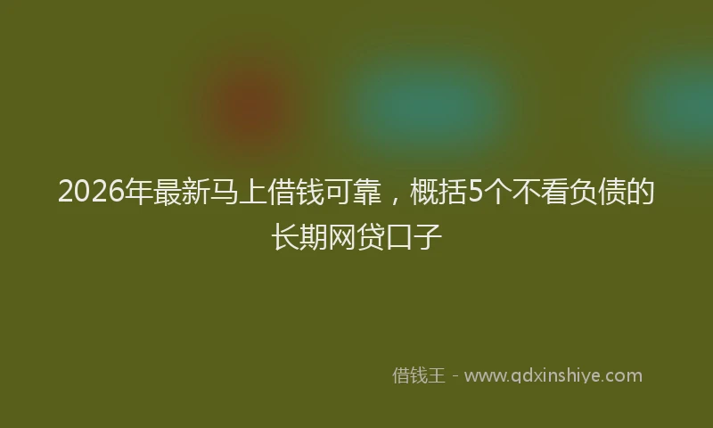 2026年最新马上借钱可靠，概括5个不看负债的长期网贷口子