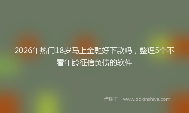 2026年热门18岁马上金融好下款吗，整理5个不看年龄征信负债的软件